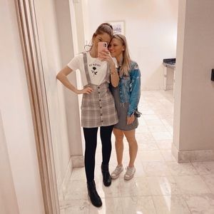 Forever 21 Plaid Pinafore Skirt (size small)